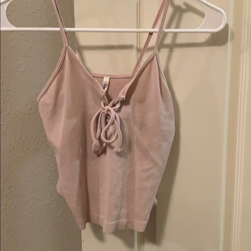 Cute light pink stringed topped